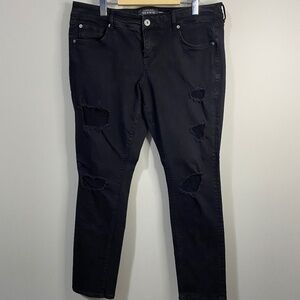 Torrid Premium Women's Distressed / Mesh accented Boyfriend Jeans Black Size 14R